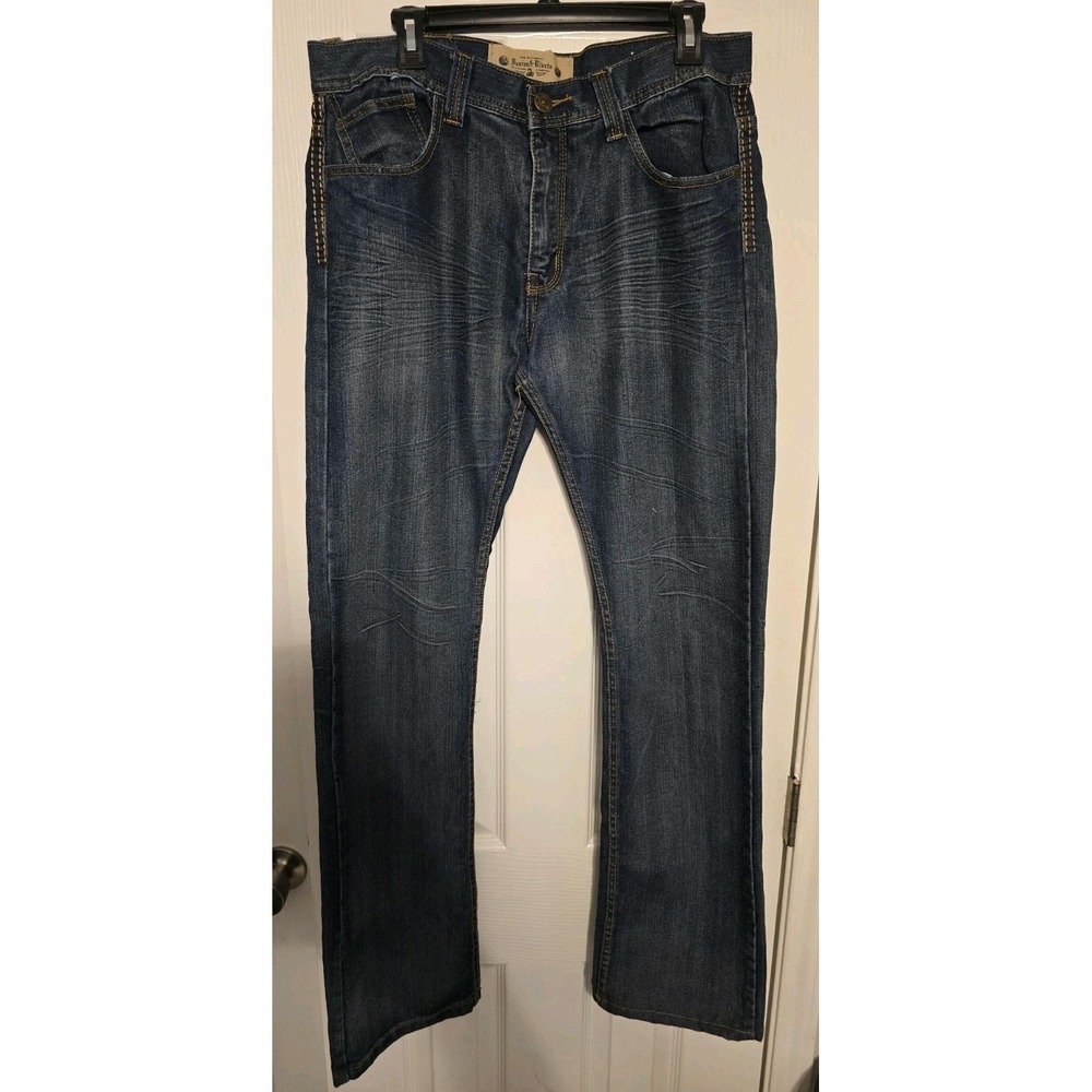Denim & Rivets Mens Skinny Jeans Size 34x34 (34x32) Big Flap Pockets Ribbed